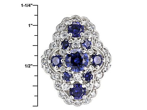 Charles Winston For Bella Luce®7.03ctw Tanzanite & Diamond Simuants Rhodium Over Sterling Ring - Size 7