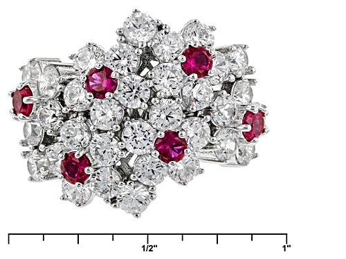 Charles Winston For Bella Luce®3.80ctw Lab Created Ruby&Diamond Simulants Rhodium Over Silver Ring - Size 10