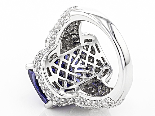 Charles Winston For Bella Luce ® 19.00ctw Tanzanite & Diamond Simulants Rhodium Over Silver Ring - Size 7
