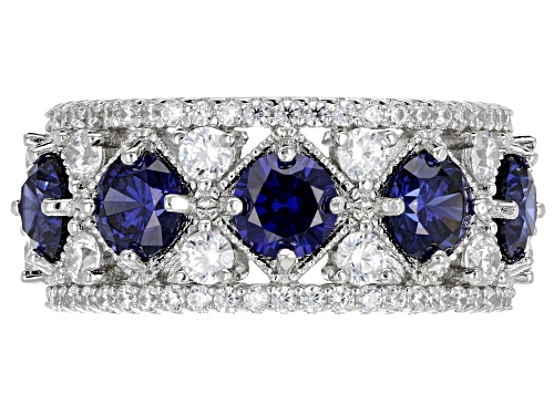 Charles Winston For Bella Luce® 6.11ctw Tanzanite And Diamond Simulants Rhodium Over Silver Ring - Size 8