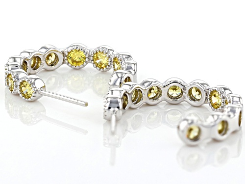 Charles Winston For Bella Luce®3.48CTW Canary Diamond Simulant Rhodium Over Silver Earrings