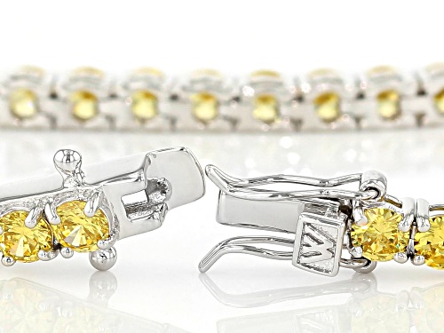 Charles Winston for Bella Luce ®16.38CTW Canary Diamond Simulant Rhodium Over Silver Bracelet - Size 8