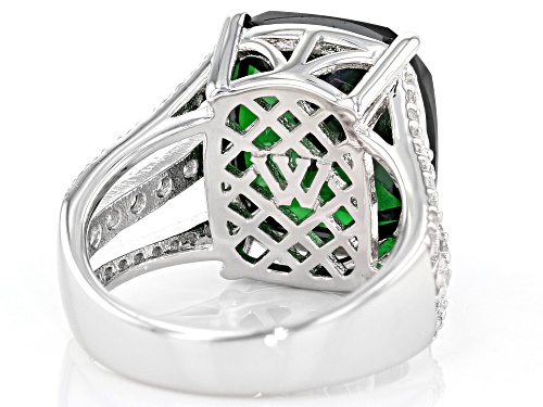 Charles Winston For Bella Luce®18.71CTW Emerald White Diamond Simulants Rhodium Over Silver Ring - Size 7