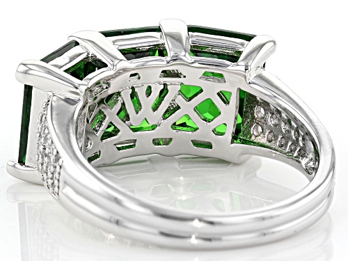 Charles Winston For Bella Luce®10.93CTW Emerald White Diamond Simulants Rhodium Over Silver Ring - Size 5