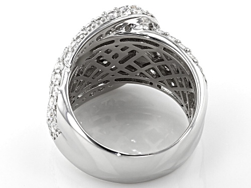 Charles Winston for Bella Luce ® 3.53ctw Rhodium Over Sterling Silver Buckle Ring (2.11ctw DEW) - Size 7