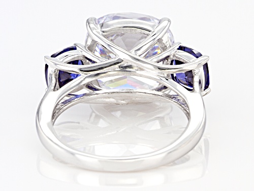 Charles Winston For Bella Luce®15.52ctw Tanzanite And Diamond Simulants Rhodium Over Silver Ring - Size 5