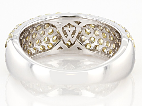 Charles Winston For Bella Luce® 2.69ctw Canary Diamond Simulant Rhodium Over Silver Ring - Size 12