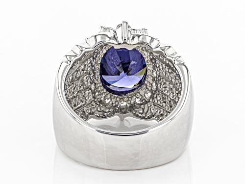 Charles Winston For Bella Luce® Tanzanite And White Diamond Simulants Rhodium Over Silver Ring - Size 8
