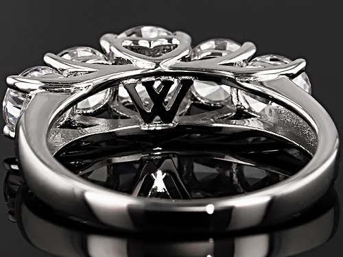 Charles Winston For Bella Luce ® 4.07ctw Round Rhodium Over Sterling Silver Ring (2.46ctw Dew) - Size 10