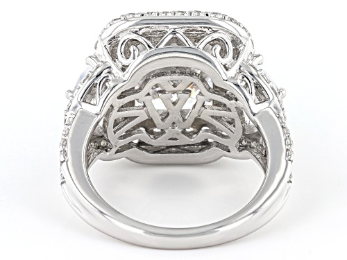 Charles Winston Bella Luce® 15.79ctw White Diamond Simulant Rhodium Over Silver Ring - Size 9