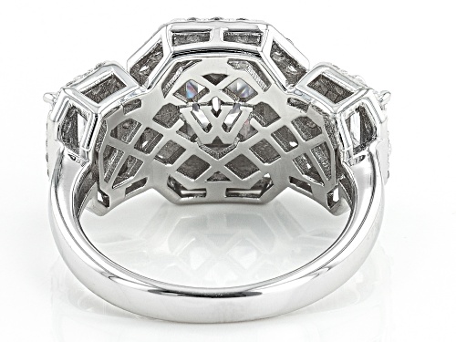 Charles Winston For Bella Luce® 4.22ctw White Diamond Simulant Rhodium Over Sterling Silver Ring - Size 7