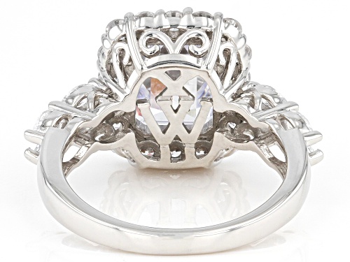Charles Winston Bella Luce®8.01ctw White Diamond Simulant Rhodium Over Silver Ring (4.85ctw DEW) - Size 9