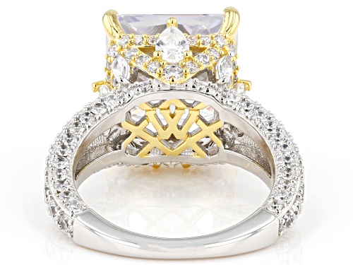 Charles Winston Bella Luce® 15.63ctw Diamond Simulant Rhodium Over Silver Two-Tone Ring - Size 12