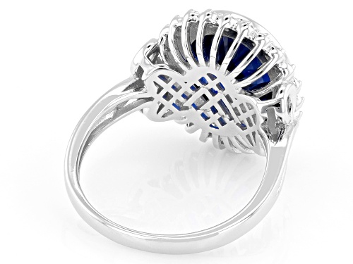 Charles Winston For Bella Luce® 5.36ctw Lab Blue Spinel & Diamond Simulant Rhodium Over Silver Ring - Size 10