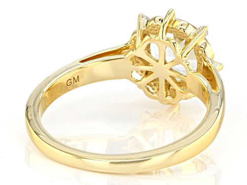 0.90ct Aquamarine And 0.02ctw White Diamond 18k Yellow Gold Over Sterling Silver Ring - Size 10
