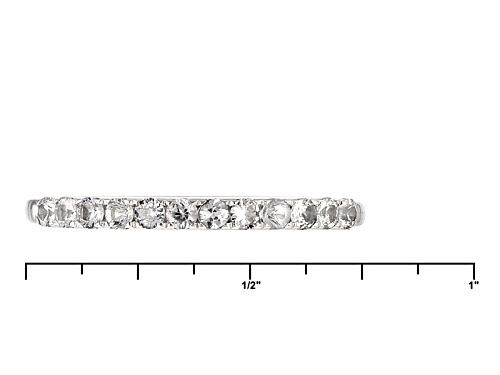 .56ctw Round White Sapphire 10k White Gold Band Ring - Size 6