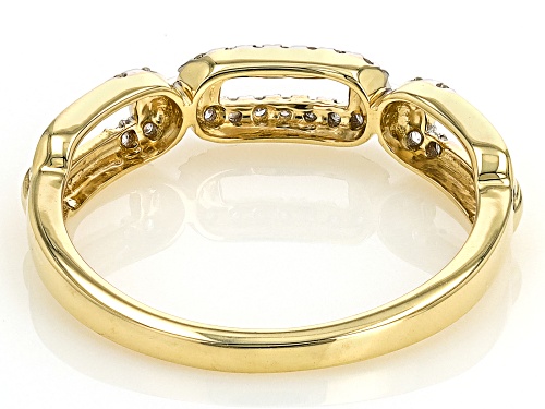0.10ctw Round White Diamond 10k Yellow Gold Link Band Ring - Size 7