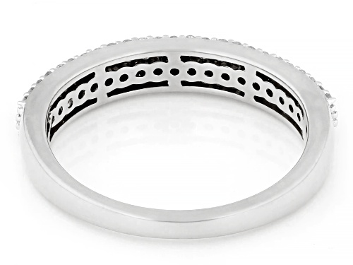 0.33ctw Round And Baguette White Diamond 10k White Gold Band Ring - Size 6