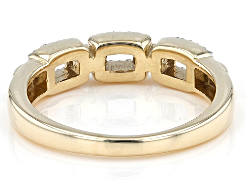 0.10ctw Round White Diamond 10k Yellow Gold Link Band Ring - Size 6.5