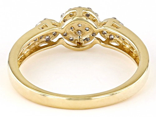0.25ctw Round White Diamond 10k Yellow Gold Cluster Ring - Size 4