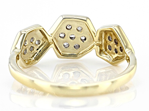 0.25ctw Round White Diamond 10k Yellow Gold Cluster Ring - Size 7