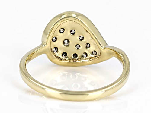 0.50ctw Round Champagne And White Diamond 10k Yellow Gold Cluster Ring - Size 8