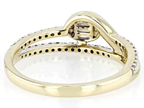 0.25ctw Round And Baguette White Diamond 10k Yellow Gold Band Ring - Size 9
