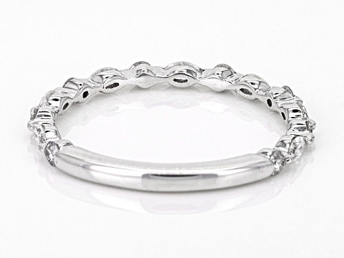 0.45ctw Marquise And Round White Diamond 14k White Gold Band Ring - Size 6.5