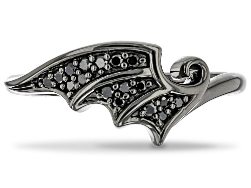 Enchanted Disney Villains Maleficent Ring Black Diamond, Black Rhodium Over Silver 0.17ctw - Size 7