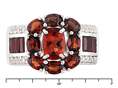 .60ct Red Labradorite, 2.32ctw Vermelho Garnet™, And .27ctw White Zircon Silver Ring - Size 5