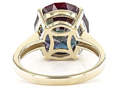 7.00ct Swirl Dutch Cut Lab Created Alexandrite 10k Yellow Gold Solitaire Ring - Size 8