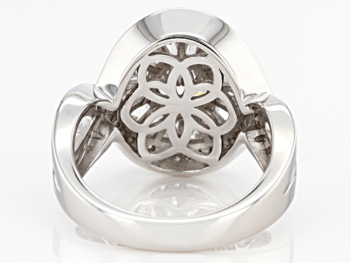 Bella Luce ® 5.13ctw White Diamond Simulant Rhodium Over Sterling Silver Ring - Size 6
