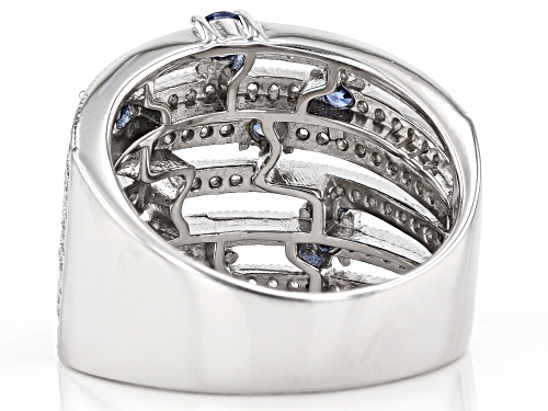 Bella Luce ® 2.40ctw Tanzanite And White Diamond Simulants Rhodium Over Sterling Silver Ring - Size 8