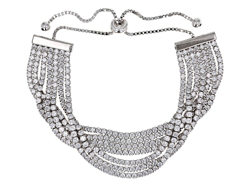 Bella Luce ® 10.29ctw Rhodium Over Sterling Silver Adjustable Bracelet - Size 9