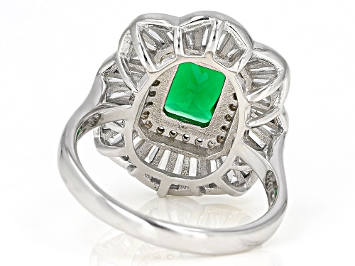 Bella Luce ® 4.00ctw Emerald And White Diamond Simulant Rhodium Over Sterling Silver Ring - Size 10