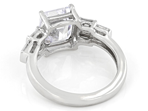 Bella Luce® 6.86ctw White Diamond Simulants Rhodium Over Sterling Silver Ring (DEW 4.18 ctw) - Size 12