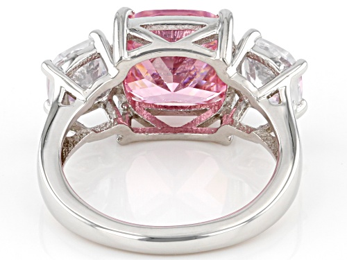 Bella Luce® 10.30ctw Pink And White Diamond Simulants Rhodium Over Silver Ring (6.24ctw DEW) - Size 5