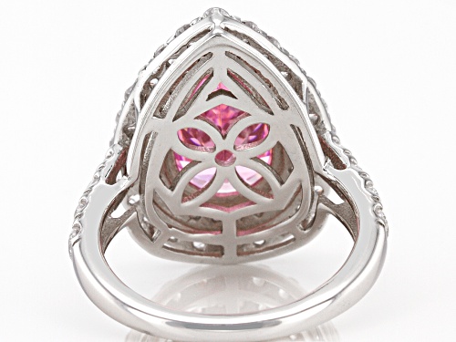Bella Luce® 9.59ctw Pink And White Diamond Simulants Rhodium Over Sterling Silver Ring (5.81ctw DEW) - Size 7