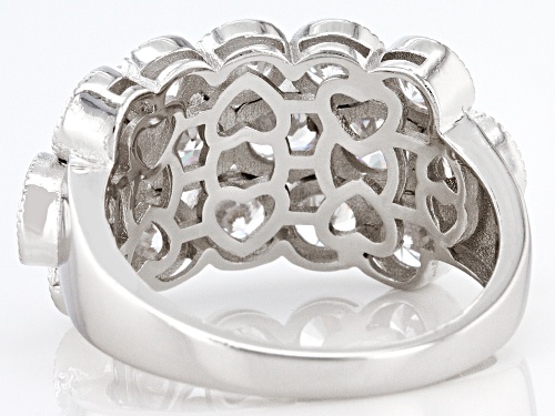 Bella Luce® 6.60ctw White Diamond Simulant Rhodium Over Sterling Silver Ring (4.0ctw DEW) - Size 5