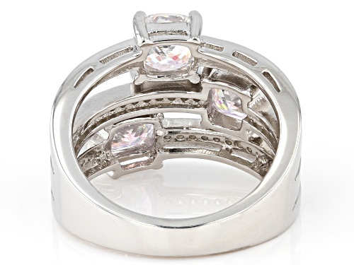 Bella Luce® 4.91ctw Aurora Borealis And White Diamond Simulants Rhodium Over Sterling Silver Ring - Size 7