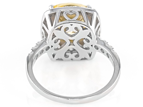 Bella Luce® 6.10ctw Yellow And White Diamond Simulants Platinum Over Silver Ring(3.69ctw DEW) - Size 10