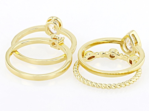 Bella Luce® 2.52ctw White Diamond Simulant Eterno™ Yellow Ring Set(1.52ctw DEW) - Size 7