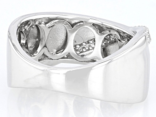 Bella Luce® 0.52ctw White Diamond Simulant Rhodium Over Sterling Silver Ring(0.31ctw DEW) - Size 7