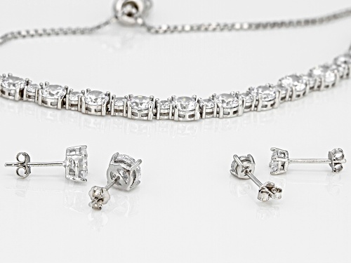 Bella Luce ® 16.33CTW White Diamond Simulant Rhodium Over Silver Earrings & Bracelet Set
