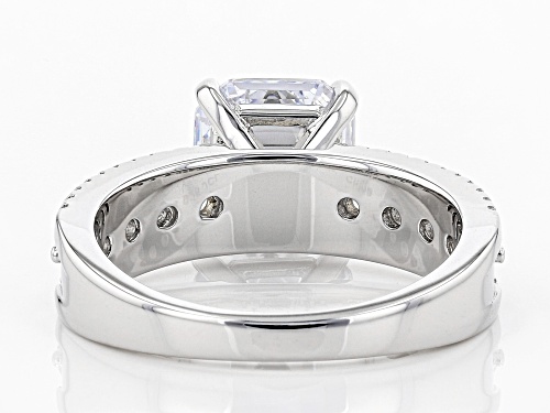 Bella Luce ® 4.60CTW Asscher Cut White Diamond Simulant Rhodium Over Sterling Silver Ring - Size 9