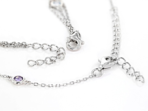 Bella Luce ® 8.20CTW Multicolor Gemstone Simulants Rhodium Over Silver Bracelet & Necklace Set