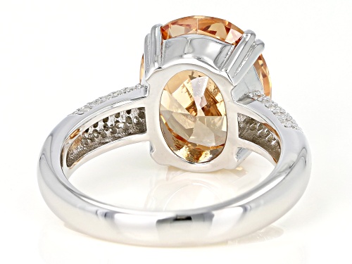 Bella Luce ® 10.50ctw Champagne And White Diamond Simulants Rhodium Over Silver Ring - Size 6