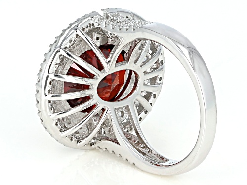 Bella Luce ® 10.74ctw Garnet and Diamond Simulants Rhodium Over Sterling Silver Ring - Size 7