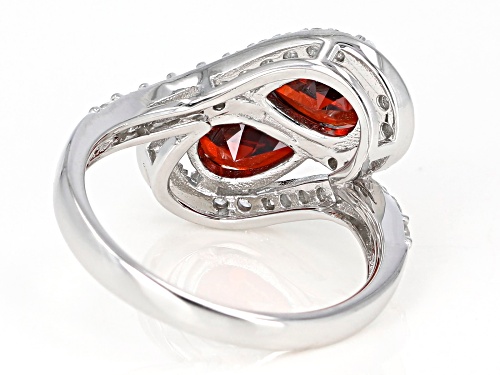 Bella Luce ® 3.80ctw Garnet And White Diamond Simulants Rhodium Over Sterling Silver Ring - Size 8