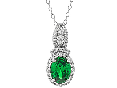 Bella Luce ® 3.89ctw Tsavorite Garnet And White Diamond Simulants Rhodium Over Silver Jewelry Set